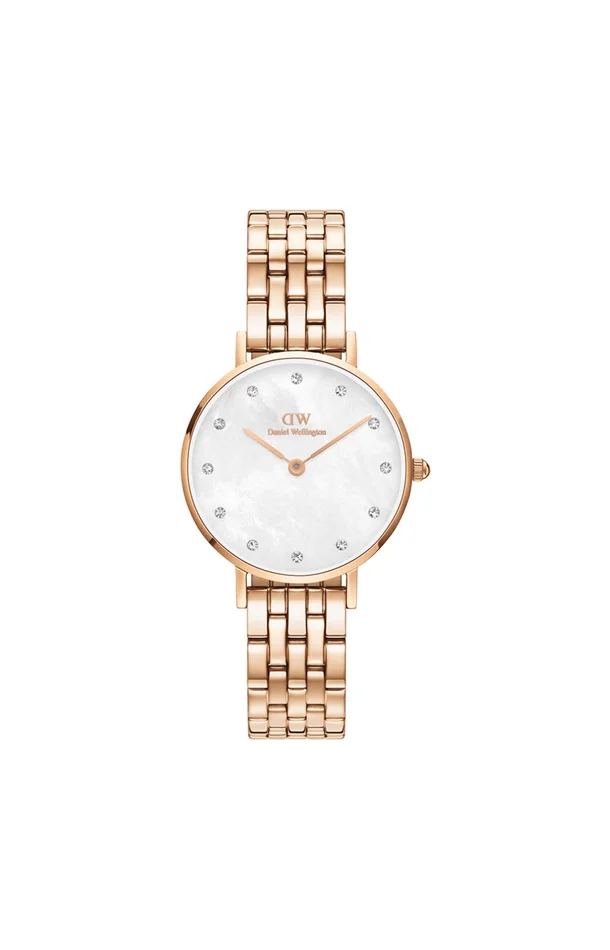 Montre petite lumine – Acier inoxydable, nacre & plaqué or