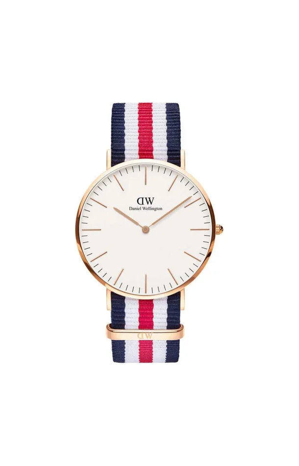 Montre quartz – Acier inoxydable & polyester – Homme