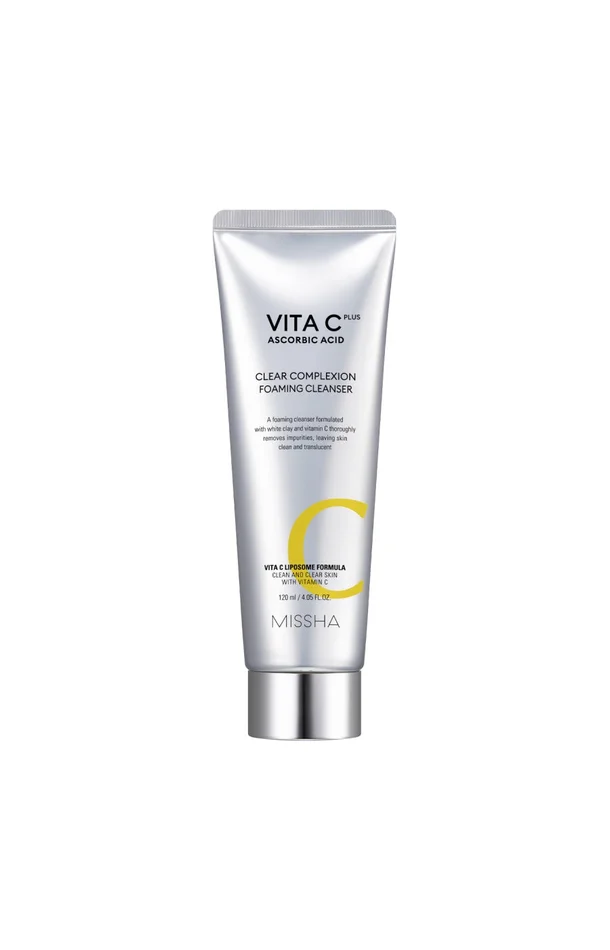Mousse nettoyante purifiante – Vitamine C, collagène & acide hyaluronique – Visage – 120 ml