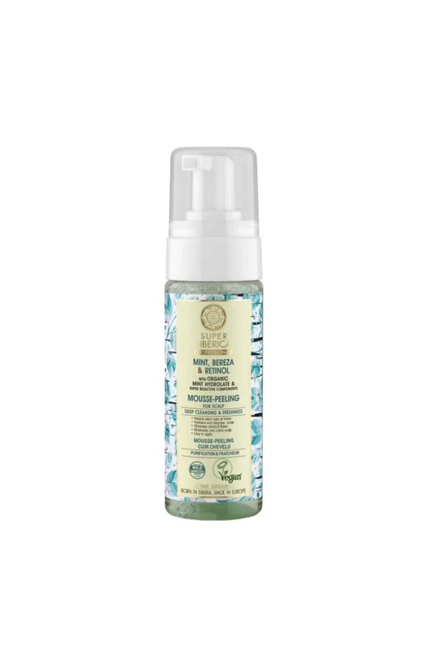 Mousse peeling – Menthe & bouleau – Super Siberica – Cheveux gras – 170 ml