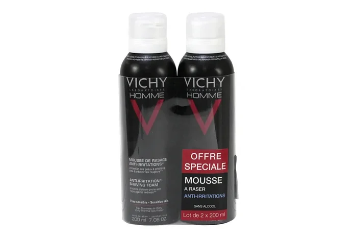 Mousse rasage anti-irritations Homme 2x200ml