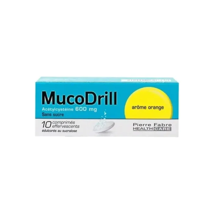 Mucodrill 600mg sans sucre 10 comprimes