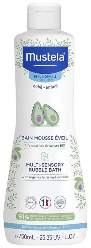 Mustela Bain Mousse Éveil à l‘Avocat Bio 750 ml