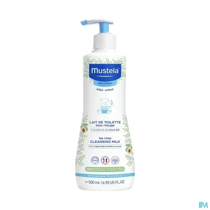 Mustela bébé enfant lait toilette sans rincage à l avocat bio 500ml