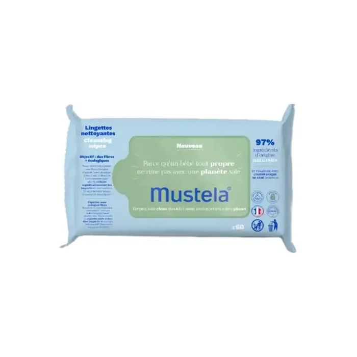 Mustela lingettes nettoyantes a l‘avocat bio 60 sachets