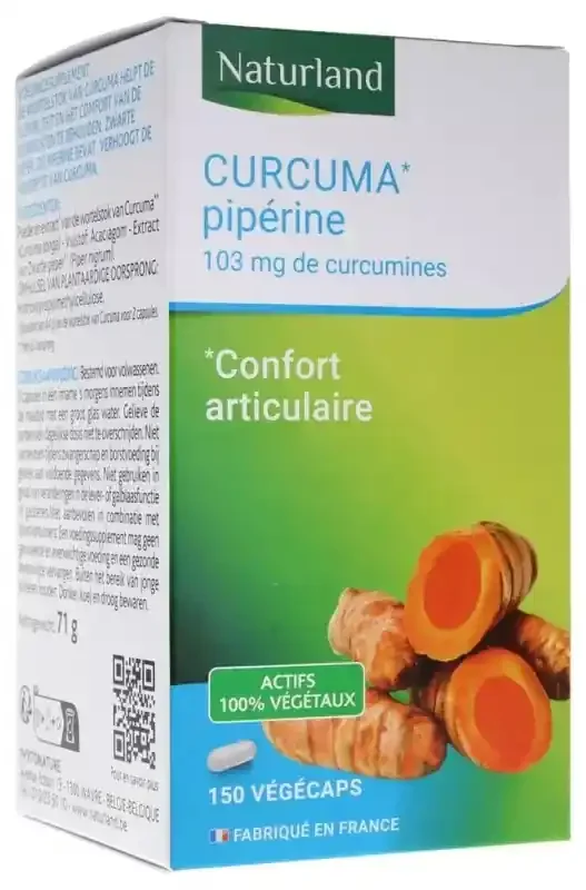 Naturland Curcuma Pipérine 150 Végécaps