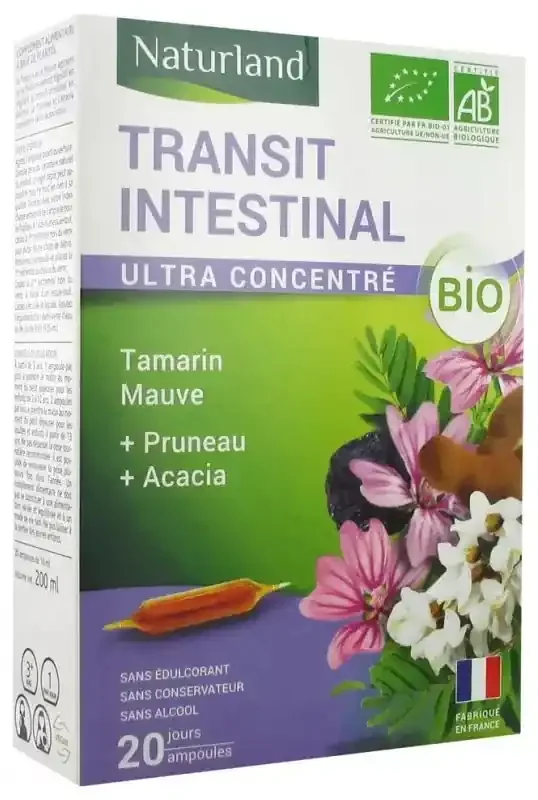 Naturland Transit Intestinal Bio 20 Ampoules Buvables de 10 ml