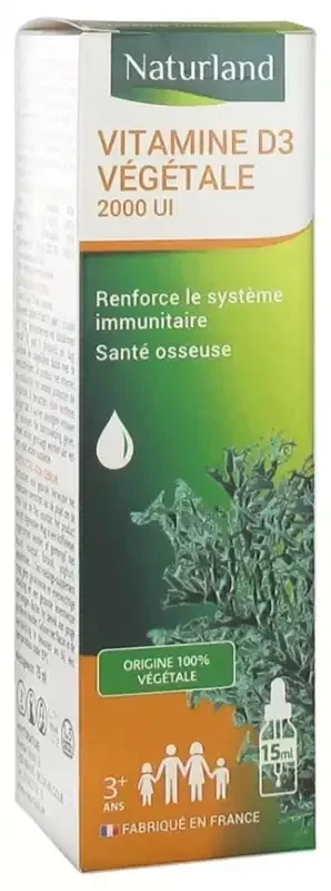 Naturland Vitamine D3 Végétale Flacon Gouttes 15 ml