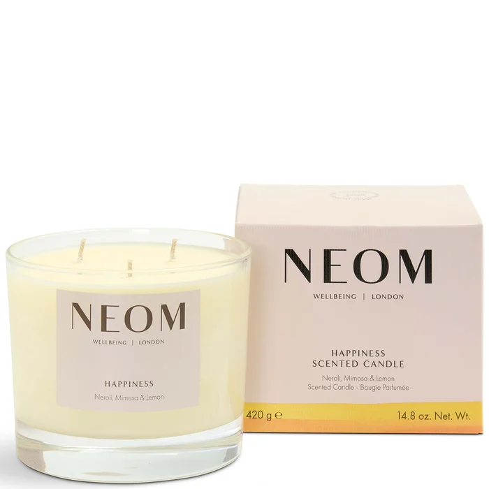 NEOM Happiness Bougie Parfumée 3 Mèches