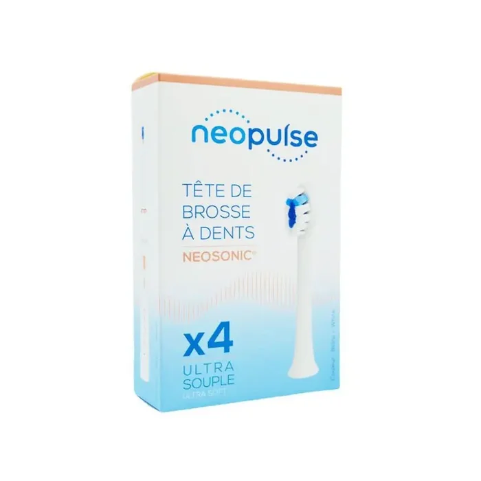 NEOPULSE TÊTE BROSSE A DENTS ELECTRIQUE NEOSONIC ULTRA SOUPLE BLANCHE X4