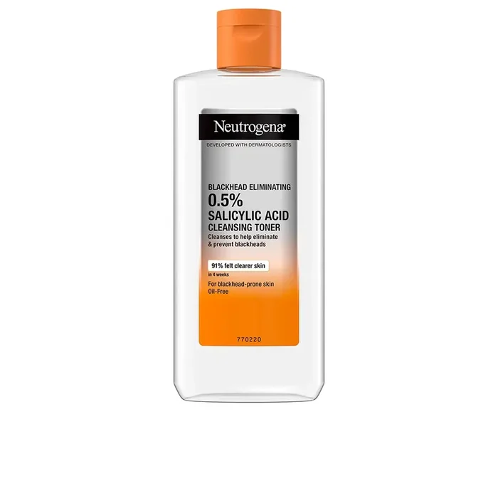 Neutrogena Tonico detergente per punti neri con acido salicilico allo 0,5%.