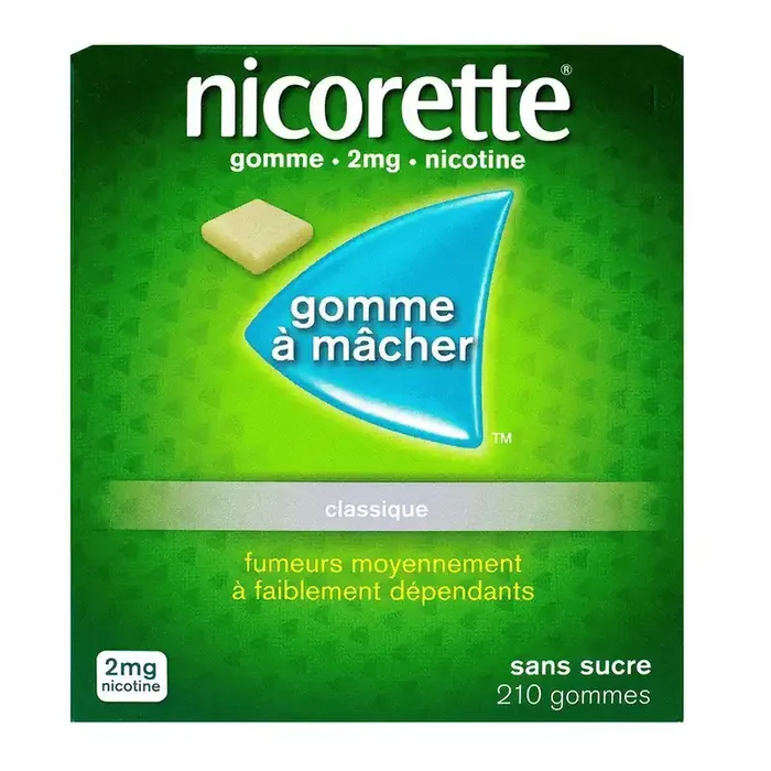 Nicorette 2mg – Original sans sucre – 210 gommes à mâcher