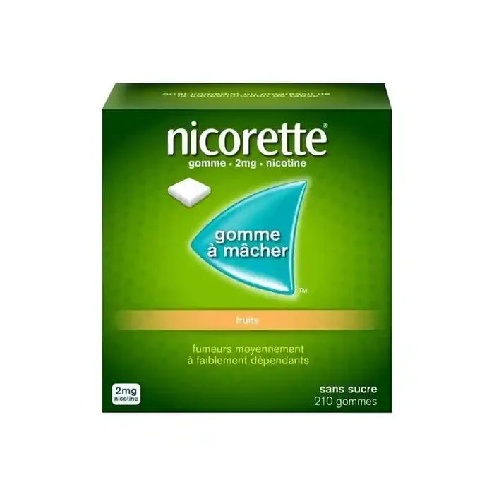 Nicorette 2mg gomme a macher fruits 210 gommes