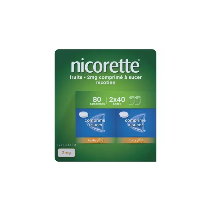 Nicorette fruits 2mg comprimé à sucer 80