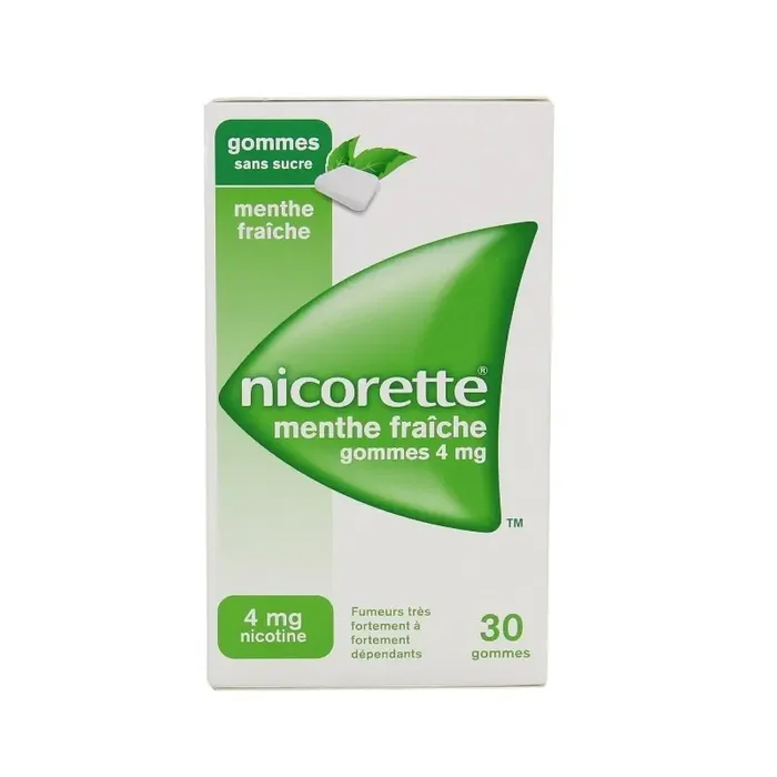 Nicorette Menthe Fraiche 4Mg Sans Sucre 30 Gommes a Macher