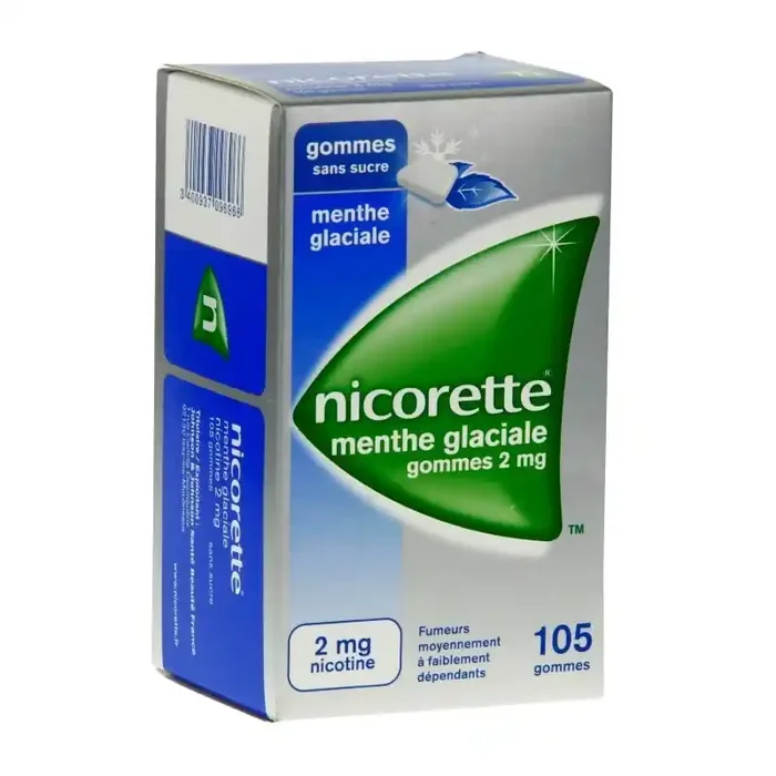 Nicorette Menthe Glaciale 2Mg Sans Sucre 105 Gommes a Macher