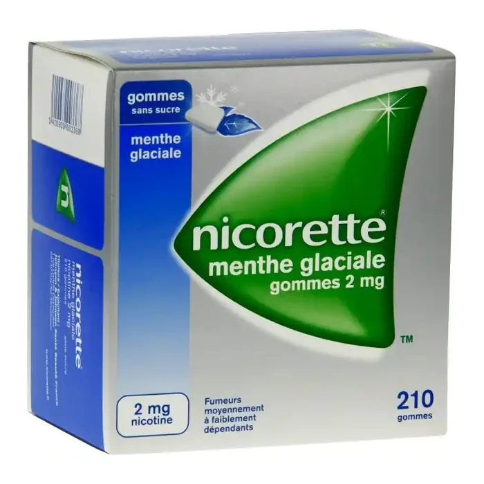 Nicorette menthe glaciale 2mg sans sucre 210 gommes a macher