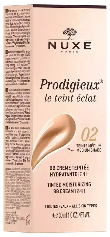Nuxe BB crème Teintée Hydratante Toutes Peaux 30 ml – Teinte 02 Teinte Médium