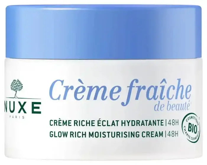 Nuxe Crème Fraîche de Beauté Crème Riche Éclat Hydratante Bio 48H 50 ml