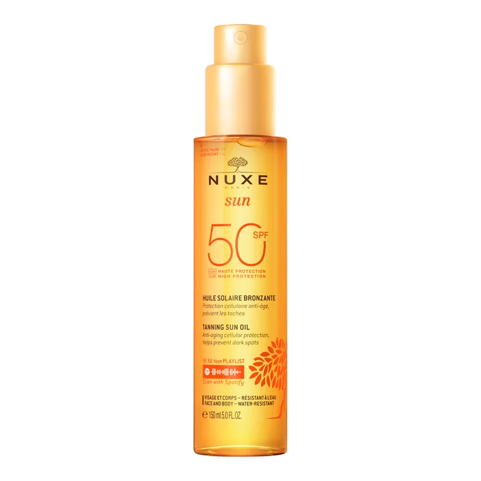 NUXE Sun Huile Solaire Bronzante Visage et Corps Haute Protection SPF 50 150 ml