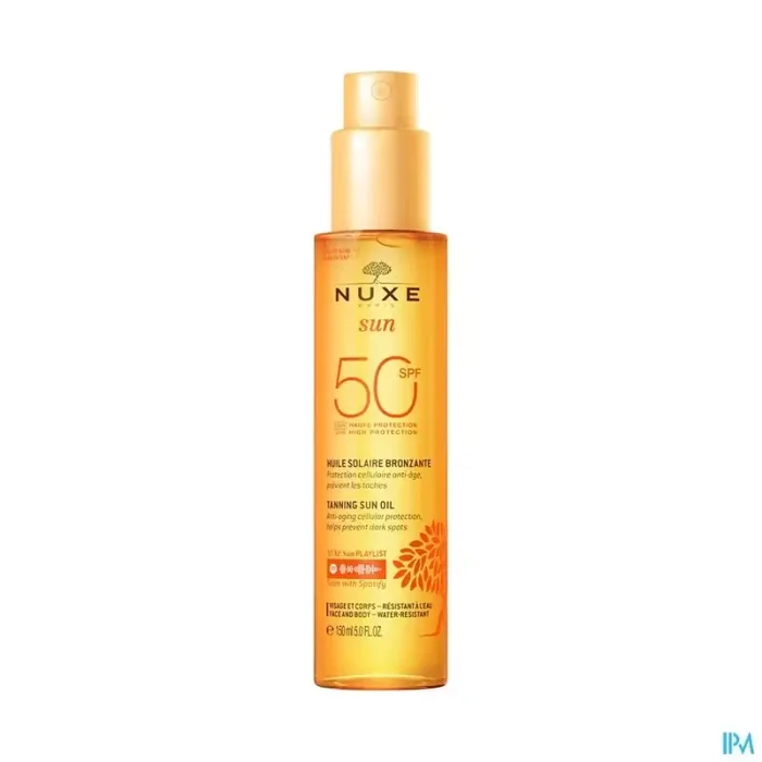 Nuxe sun huile solaire or haute protection SPF50 150ml