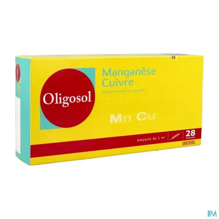 Oligosol manganese cuivre solution buvable ampoule 2ml 28