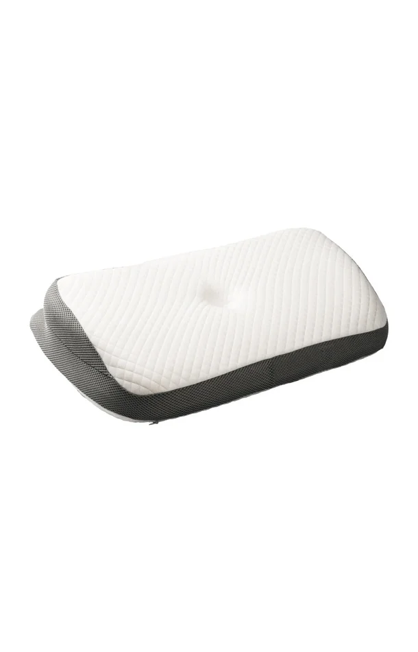 Oreiller cervical ergonomique 3-en-1 – Mousse viscoélastique – Blanc & gris