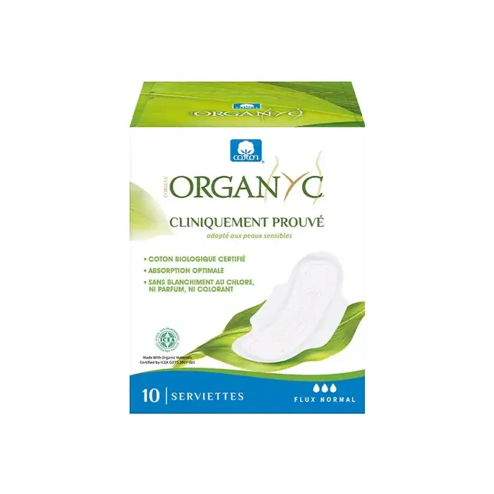 Organyc serviettes flux Normal coton bio boite de 10