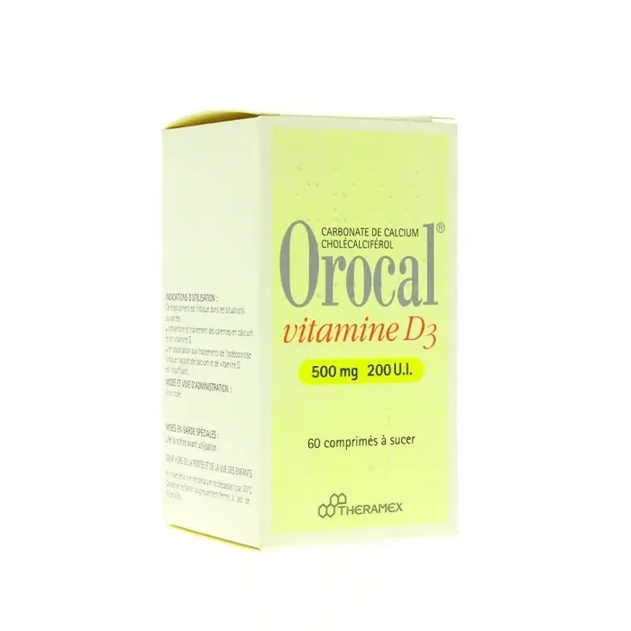 Orocal Vitamine D3 500mg/200UI 60 comprimes