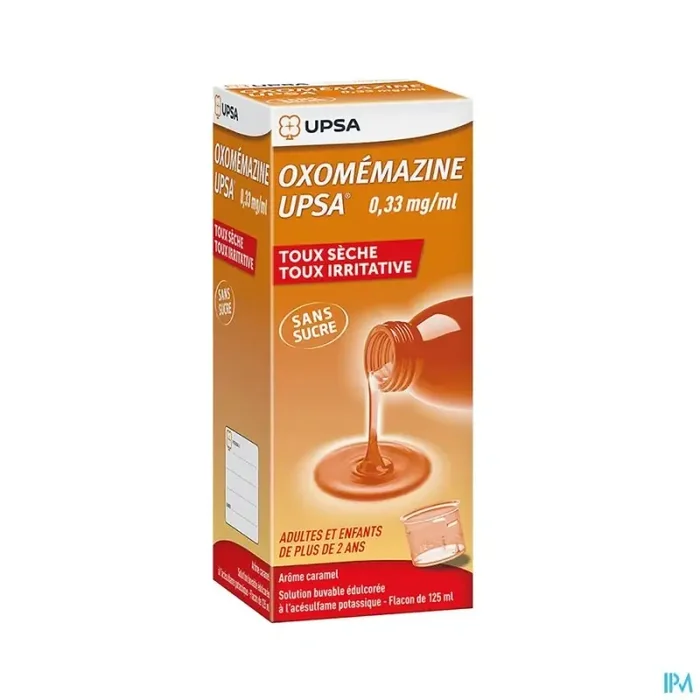 Oxomemazine upsa 0mg33/ml sans sucre solution buvable 125ml