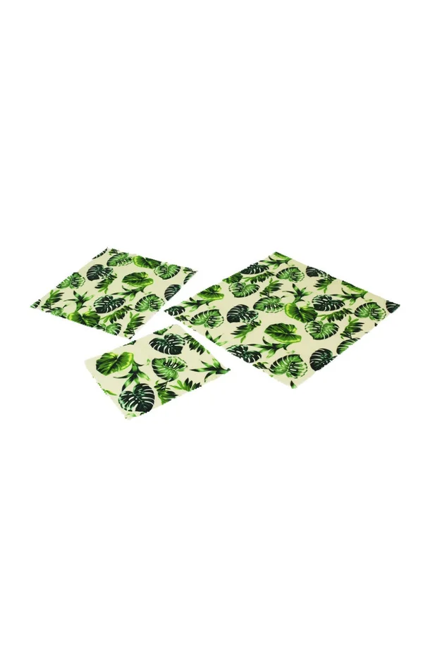 Pack 3 emballages – Cire d’abeille – Motifs feuilles