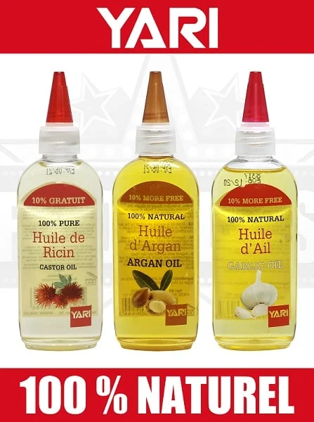 PACK 3 Huiles YARI « Ricin – Argan – Ail »