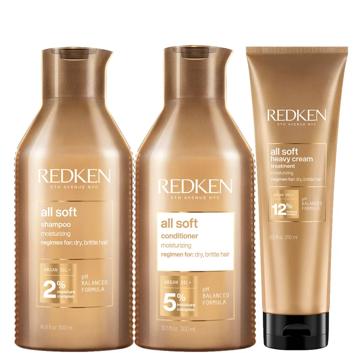 Pack soins adoucissants REDKEN ALL SOFT – cheveux épais (3 produits)