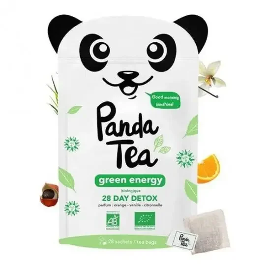 Panda Tea Green Energy Parfum Orange – Vanille – Citronelle 28 sachets