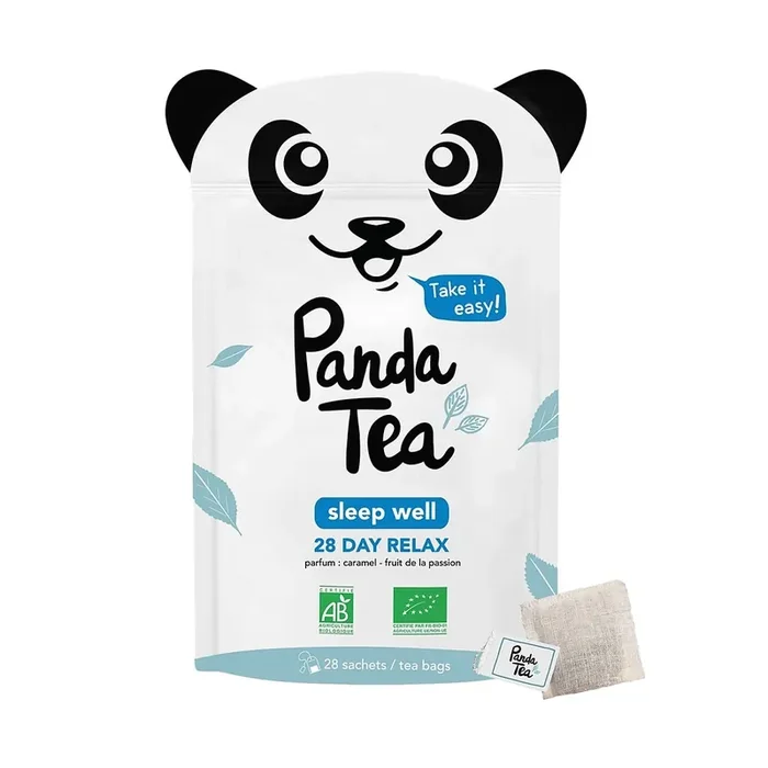 Panda Tea Infusion Sleep Well bio – Caramel et Fruit de la passion – 28 jours