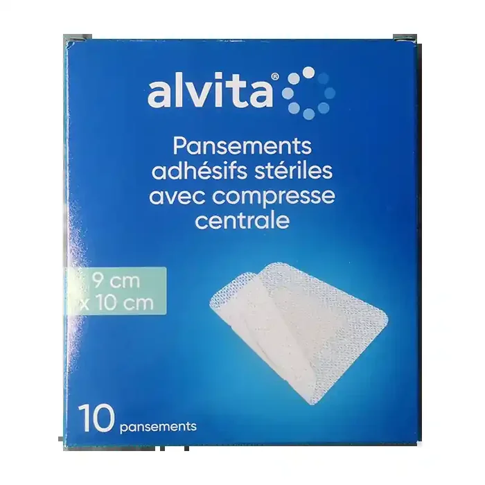 PANSEMENTS ADHESIFS STERILES 9CM X 10CM X10 ALVITA