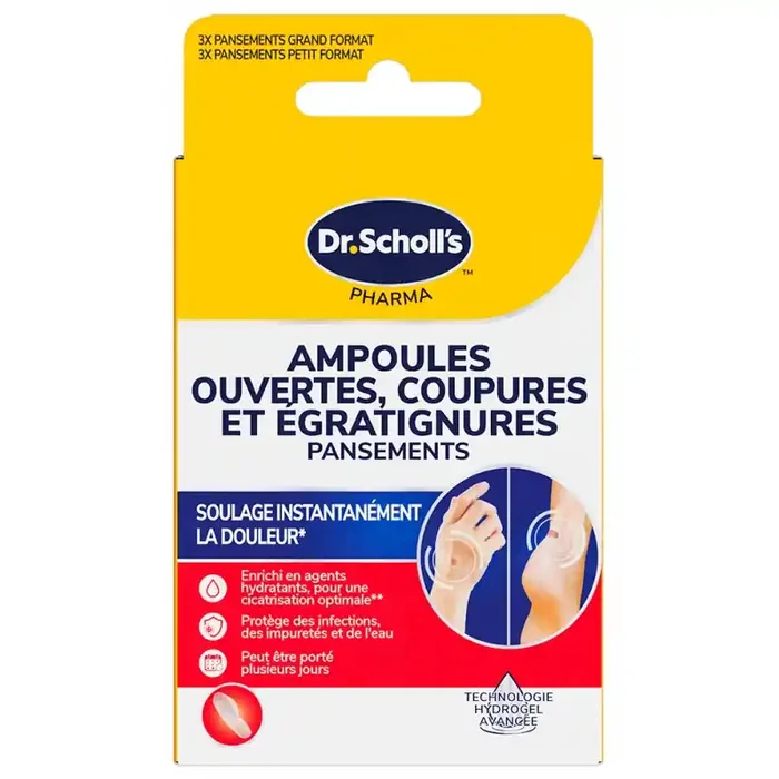 PANSEMENTS AMPOULES COUPURES EGRATIGNURES X6 DR.SCHOLL‘S