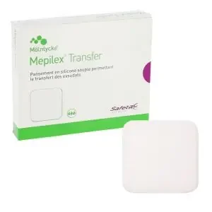Pansements en silicone souple Mepilex Transfer – 17,5 x 17,5 CM – Bte 10