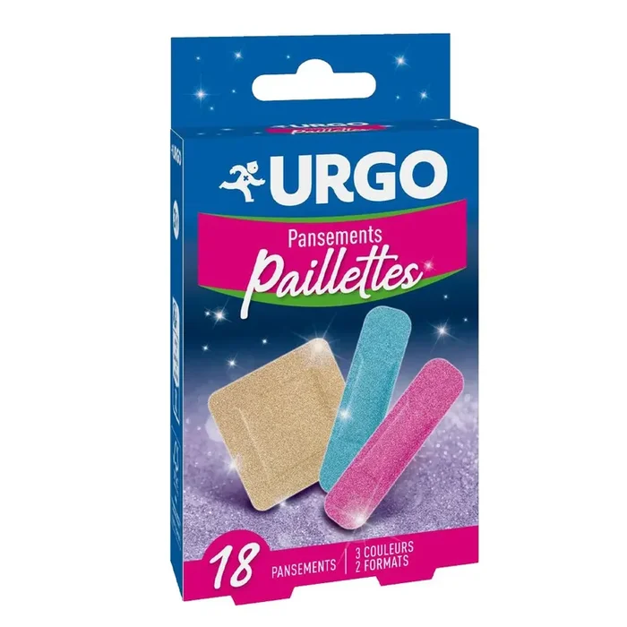 Pansements Paillettes – 3 couleurs 2 formats – Boîte de 18