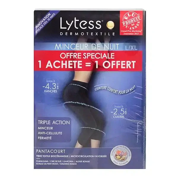 Pantacourt minceur de nuit L/XL noir + le 2ème pantacourt offert