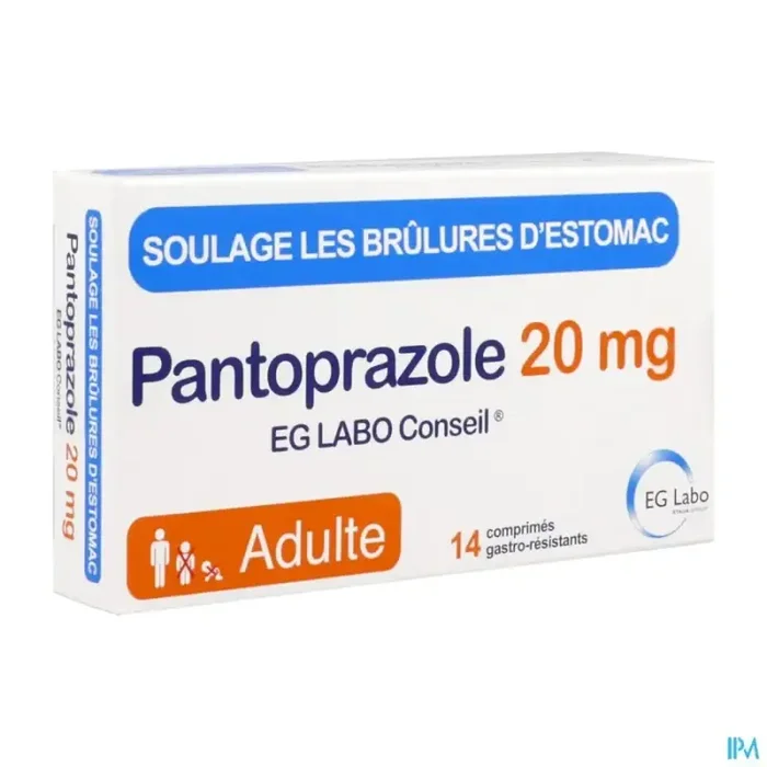 Pantoprazole eg labo conseil 20mg comprimé gastroresistant 14