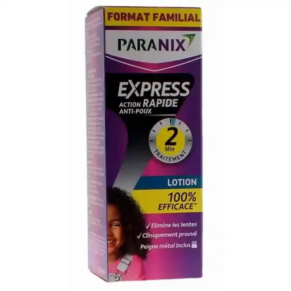 Paranix Express Action Rapide Anti-Poux Lotion 195 ml + Peigne Métal Inclus