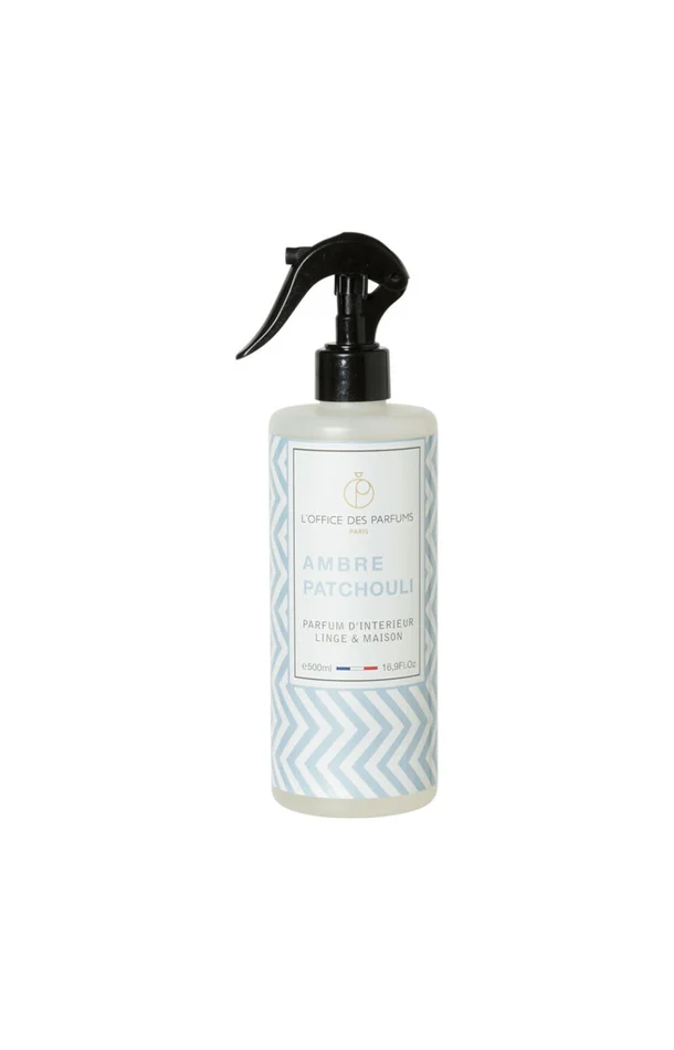 Parfum d’intérieur & de linge – Ambre & patchouli – Boisé – 500 ml