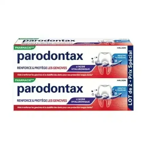 PARODONTAX Dentifrice Quotidien Renforce et Protège les Gencives à l‘Acide Hyaluronique 2 x 75 ml