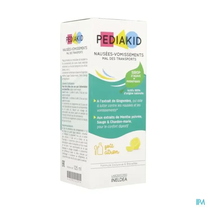 Pediakid nausees vomissements mal des transports sirop menthe 125ml