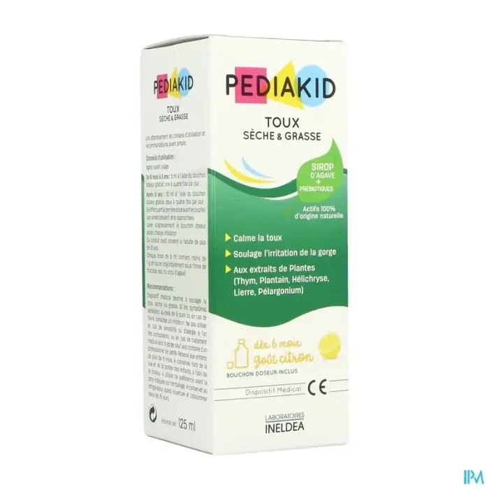 Pediakid toux seche grasse solution buvable 125ml