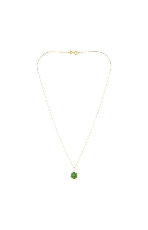 Pendentif Beyla – Or jaune 375/1000 & jade