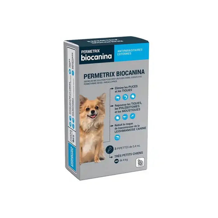 PERMETRIX ANTIPARASITAIRES EXTERNES TRES PETITS CHIENS BIOCANINA