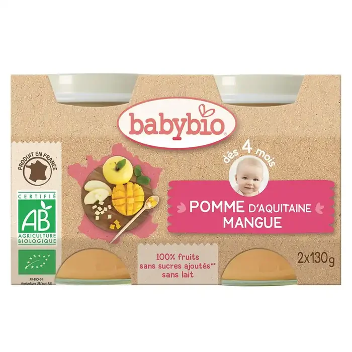 Petit pot fruits mangue & pomme 2x130g