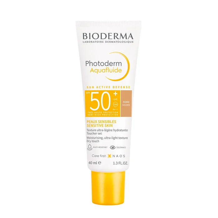 Photoderm Aquafluide – Fluide Ultra-L&eacute;g&egrave;re Hydratante Dor&eacute; – Peaux Sensibles – SPF50+ 40 ml